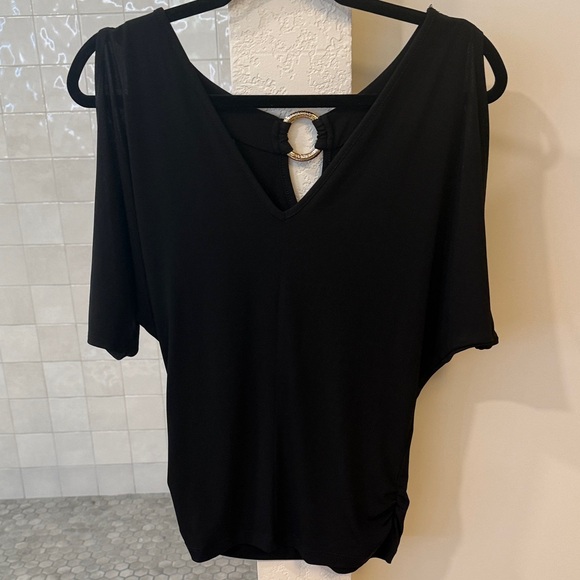 by & by Elegant Black Top with Keyhole Accent - Picture 3 of 3